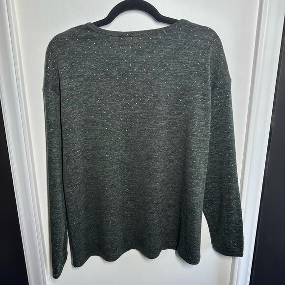 NEW Joy Joy Women's Gray Knit Studded Long Sleeve Sweater Top Size Small - Picture 6 of 10